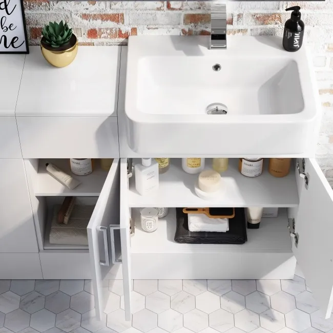 Harper Gloss White Combination Vanity Basin and Boston Toilet 1500mm