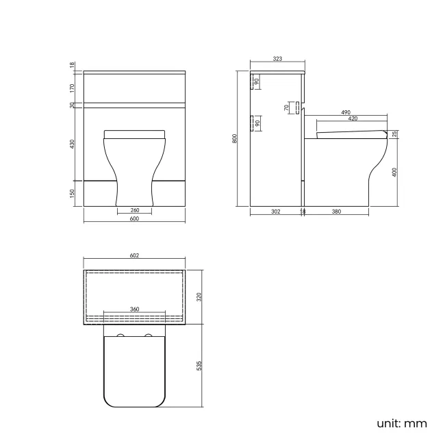 Foster Tungsten Grey Back To Wall Unit and Houston Toilet