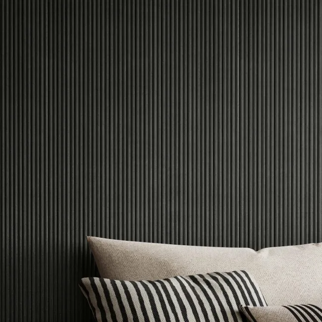 Trepanel Flex® Noir Black Flexible Acoustic Wood Panels 2400x300