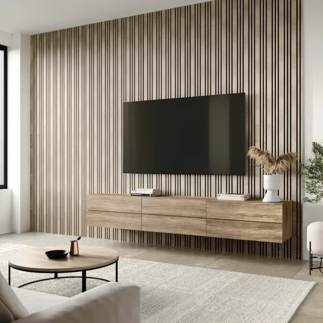 Trepanel Design® Beech Multi-Width Acoustic Wood Wall Panels