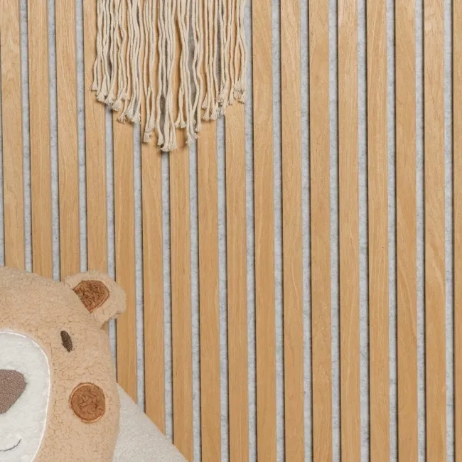 Trepanel® Oak on Grey Felt Acoustic Wood Wall Panels