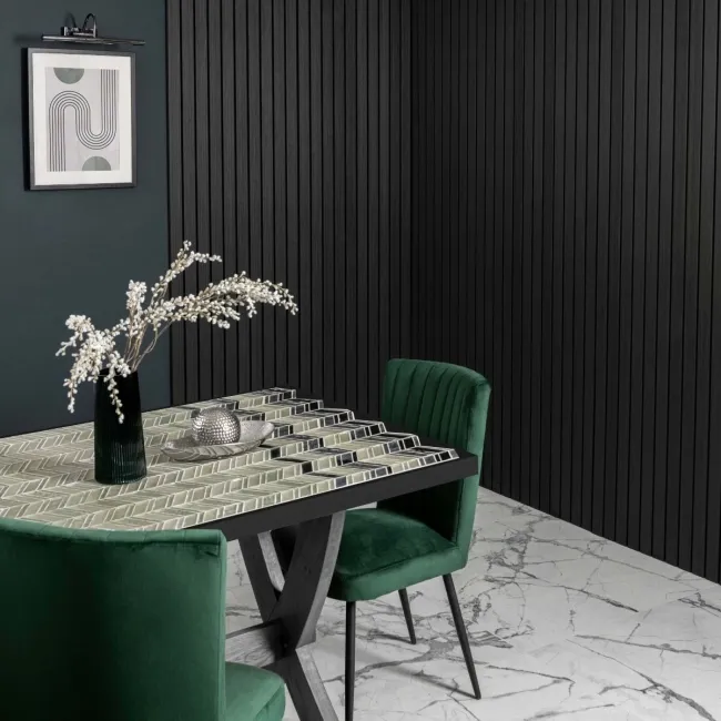 Trepanel® Noir Black Wide Slat Acoustic Wood Wall Panels