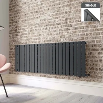 Faro Anthracite Single Flat Panel Horizontal Radiator 600x1610mm