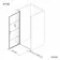 Toulon Matt Black Grid Easy Clean 6mm Pivot Shower Door 900mm