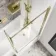 L Shaped 1500 Shower Bath with Front Panel & 6mm Easy Clean Brushed Brass Bath Screen - Right Handed
