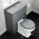 Traditional Dove Grey Back To Wall Unit and Hudson Toilet with Wooden Seat