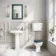 Hudson Traditional Low-Level Toilet With Midnight Green Seat & Pedestal Basin - Single Tap Hole
