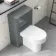 Corsica Curved Storm Grey Slimline Back To Wall Unit and Denver Toilet