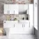 Harper Gloss White Combination Vanity Basin and Atlanta Toilet 1500mm - Black Accents
