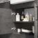 Harper Charcoal Elm Combination Vanity Basin with Marble Top & Atlanta Toilet 1500mm - Black Accents