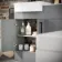 Harper Stone Grey Combination Vanity Basin with Marble Top & Atlanta Toilet 1000mm - Black Accents