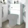 Ohio Gloss White 2-In-1 Combined Wash Basin & Back To Wall Unit 500mm