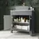 Bermuda Dove Grey Cabinet with Marble Top 800mm Excludes Counter Top Basin - Brushed Brass Accents