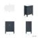 Bermuda Inky Blue Cabinet with Marble Top 600mm Excludes Counter Top Basin - Brushed Brass Accents