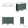 Bermuda Midnight Green Vanity with Marble Top & Curved Counter Top Basin 1200mm