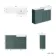 Monaco Midnight Green Combination Vanity Traditional Basin with Marble Top 1200mm (Excludes Pan & Cistern)