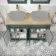 Lucia Midnight Green Cabinet with Oak Effect Top 1200mm (Excludes Counter Top Basins) - Brushed Brass Accents