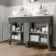 Bermuda Graphite Grey Vanity with Marble Top & Oval Counter Top Basin 1200mm - Brass Knurled Handles