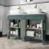 Bermuda Midnight Green Vanity with Marble Top & Curved Counter Top Basin 1200mm - Brass Knurled Handles