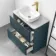 Corsica Inky Blue Vanity Drawer with Marble Top & Curved Counter Top Basin 800mm