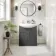 Capri Slate Grey Vanity with Semi Recessed Basin 750mm - Brushed Handles