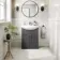 Capri Slate Grey Vanity with Semi Recessed Basin 650mm - Traditional Handles