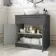 Milos Slate Grey Vanity with Oval Basin 800mm - Brushed Handles