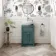 Milos Mystic Green Vanity with Oval Basin 500mm - Brushed Handles