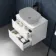 Corsica Gloss White Wall Hung Drawer Vanity with Marble Top 600mm - Excludes Counter Top Basin