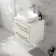 Omaha Linen White Wall Hung Drawer Vanity with Marble Top & Curved Counter Top Basin 600mm