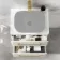 Omaha Linen White Wall Hung Drawer Vanity with Marble Top 600mm (Excludes Counter Top Basin) - Brushed Brass Accents
