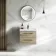 Elba Dawn Oak Wall Hung Basin Drawer Vanity 600mm - Black Accents