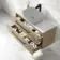 Elba Dawn Oak Wall Hung Drawer Vanity 1000mm Excludes Counter Top Basin - Black Accents