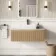 Malta Fluted Country Oak Wall Hung Drawer Vanity with Marble Top & Cody Basin 1000mm
