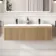 Malta Fluted Country Oak Wall Hung Double Basin Drawer Vanity 1200mm