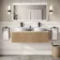 Malta Fluted Country Oak Double Wall Hung Drawer Vanity with Marble Top & Nevis Basin 1200mm