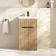 Havana Fluted Country Oak Basin Vanity 500mm - Black Accents