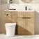 Havana Fluted Country Oak Combination Vanity Basin and Tucson Toilet 1100mm - Black Accents - Right Handed