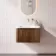 Sorrento Fluted Black Walnut Wall Hung Drawer Vanity with Matt White Basin 600mm