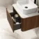 Sorrento Fluted Black Walnut Wall Hung Drawer Vanity with Marble Top & Reno Basin 600mm