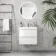 Corsica Gloss White Wall Hung Slimline Basin Drawer Vanity 600mm
