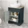 Lucia Inky Blue Vanity with Oak Effect Top & Curved Counter Top Basin 640mm