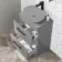 Avon Stone Grey Counter Top Drawer Vanity 600mm - Black Accents