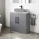 Avon Stone Grey Counter Top Vanity with Marble Top 800mm - Black Accents