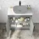 Avon Stone Grey Counter Top Vanity with Marble Top 800mm - Black Accents
