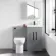Avon Stone Grey Combination Vanity Basin and Aruba Toilet 1000mm - Black Accents