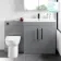 Avon Stone Grey Combination Vanity Basin and Aruba Toilet 1300mm - Black Accents