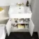 Monaco Chalk White Combination Vanity Basin and Boston Toilet 1200mm - Brass Knurled Handles