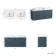 Crete Fluted Navy Blue Double Wall Hung Drawer Vanity with Marble Top & Marin Basin 1200mm