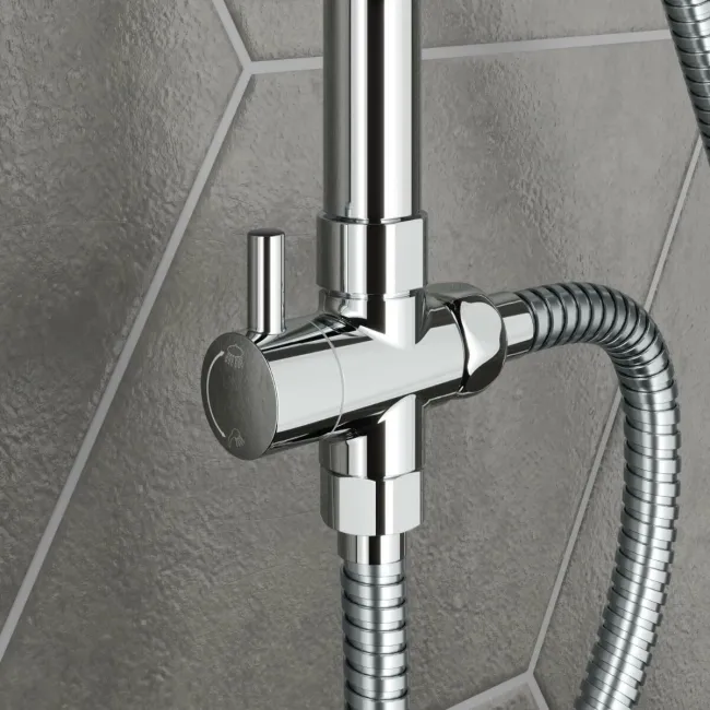 Lismore Round Chrome Shower Riser Kit